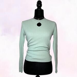 Y2K Code Brand Mint Blue Long Sleeve Top 2000's